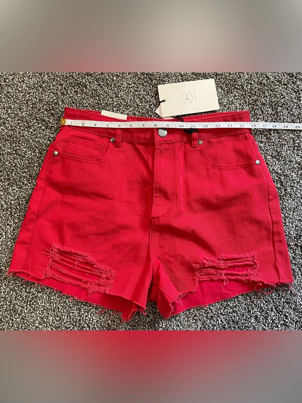 NWT red denim shorts